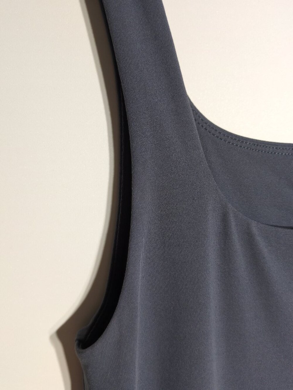 Babaton Aritzia Contour Midi Tank Dress Large Bodycon Blue Grey Square Neck - Picture 7 of 11